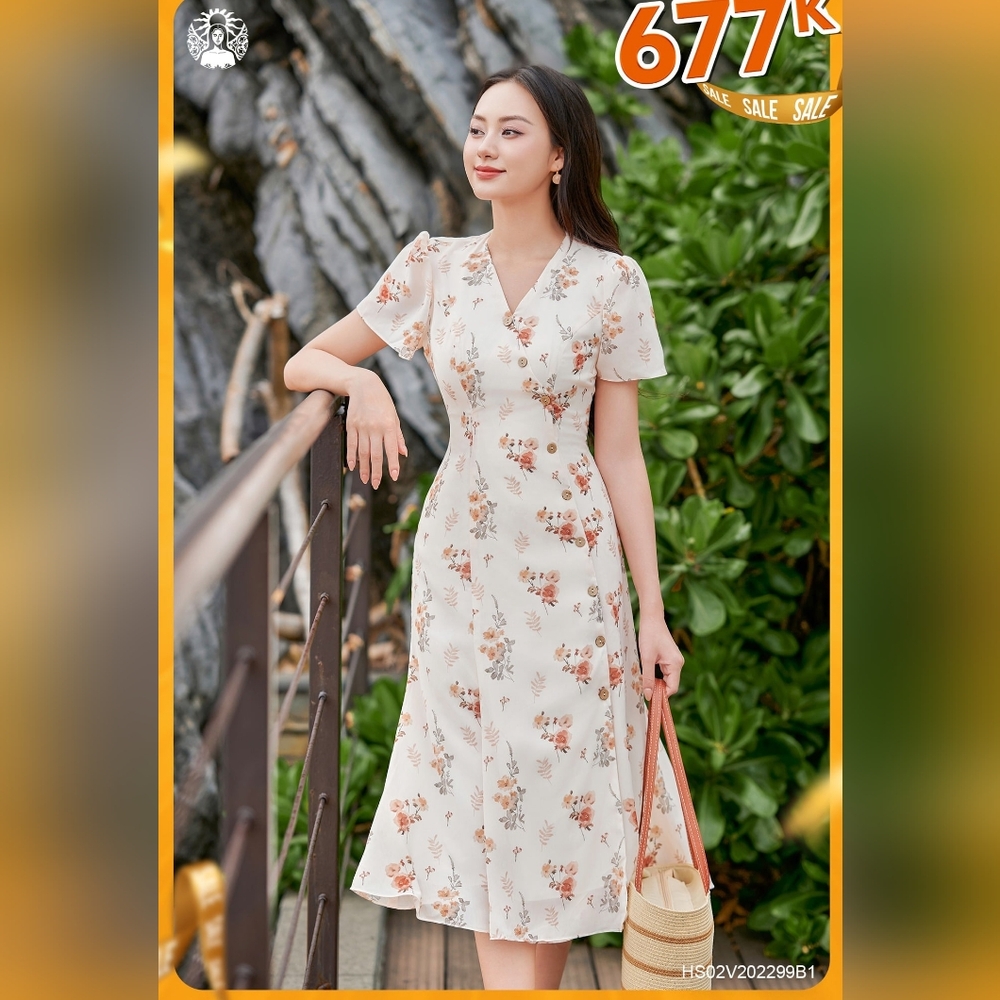 NWT Floral Button Down Midi Dress